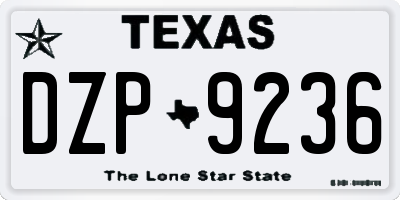 TX license plate DZP9236