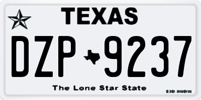 TX license plate DZP9237
