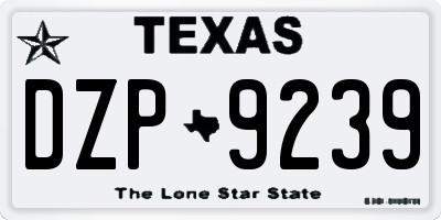TX license plate DZP9239