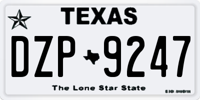 TX license plate DZP9247