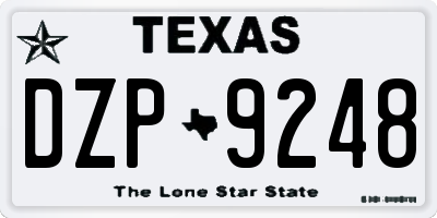 TX license plate DZP9248