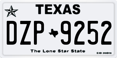 TX license plate DZP9252