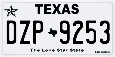 TX license plate DZP9253
