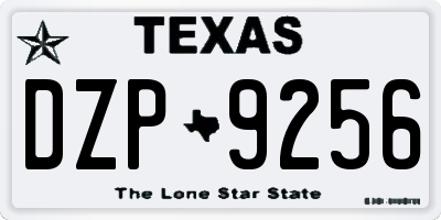 TX license plate DZP9256