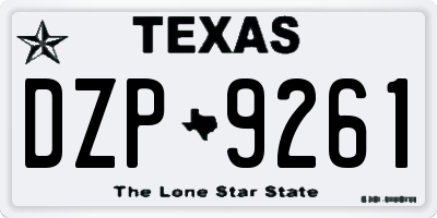 TX license plate DZP9261