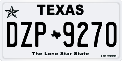 TX license plate DZP9270