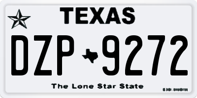TX license plate DZP9272