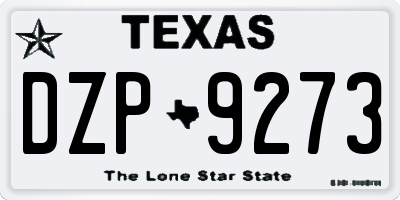 TX license plate DZP9273