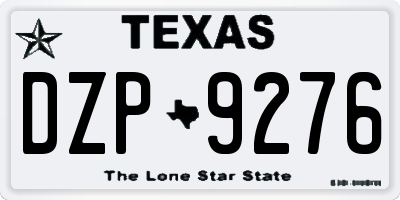 TX license plate DZP9276
