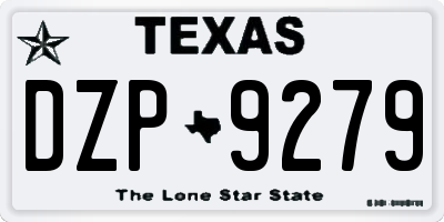 TX license plate DZP9279