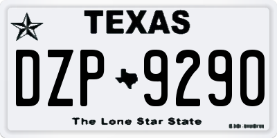 TX license plate DZP9290