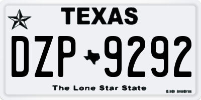 TX license plate DZP9292