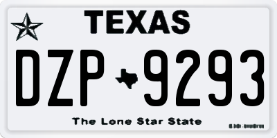 TX license plate DZP9293