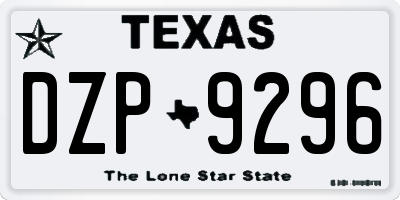 TX license plate DZP9296