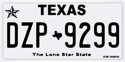 TX license plate DZP9299