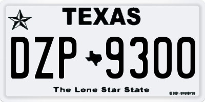 TX license plate DZP9300