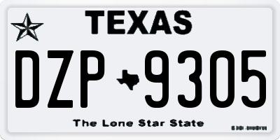 TX license plate DZP9305