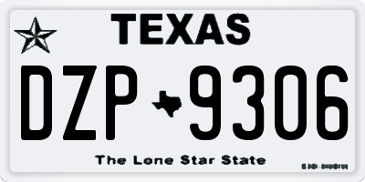 TX license plate DZP9306