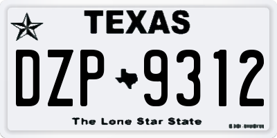 TX license plate DZP9312
