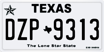 TX license plate DZP9313