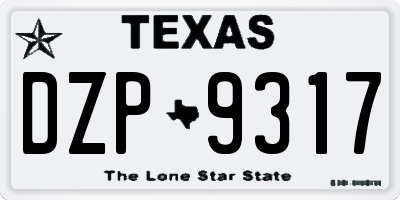TX license plate DZP9317