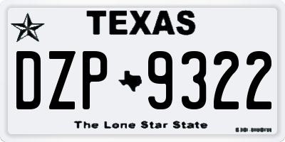 TX license plate DZP9322