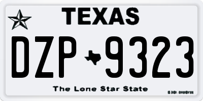 TX license plate DZP9323