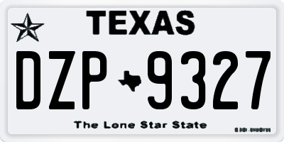 TX license plate DZP9327