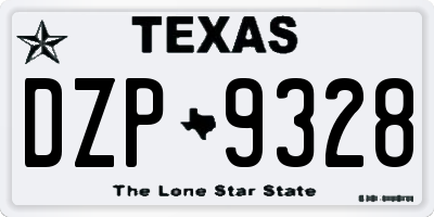 TX license plate DZP9328