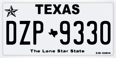 TX license plate DZP9330