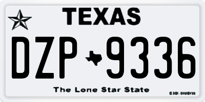 TX license plate DZP9336
