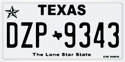TX license plate DZP9343
