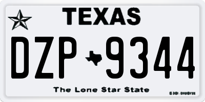 TX license plate DZP9344