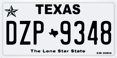 TX license plate DZP9348