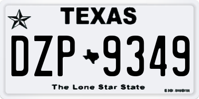 TX license plate DZP9349