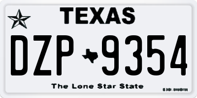 TX license plate DZP9354