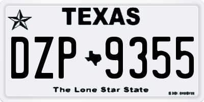 TX license plate DZP9355
