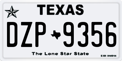 TX license plate DZP9356