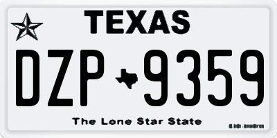 TX license plate DZP9359