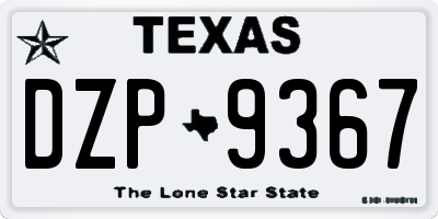 TX license plate DZP9367