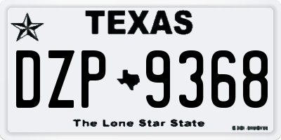 TX license plate DZP9368