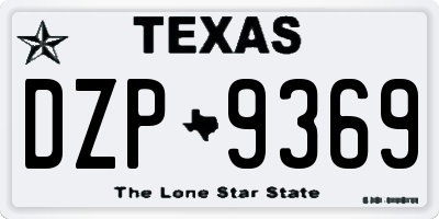 TX license plate DZP9369