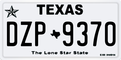 TX license plate DZP9370