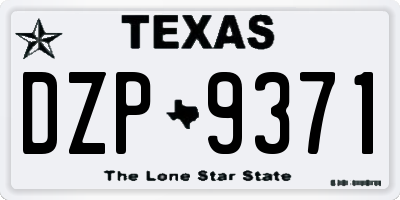 TX license plate DZP9371
