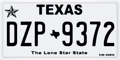 TX license plate DZP9372