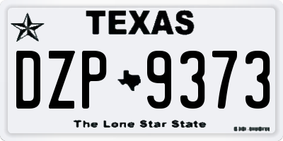 TX license plate DZP9373