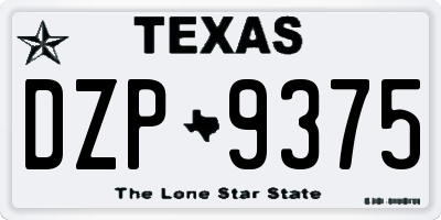 TX license plate DZP9375