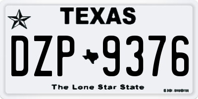 TX license plate DZP9376