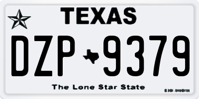 TX license plate DZP9379