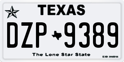 TX license plate DZP9389
